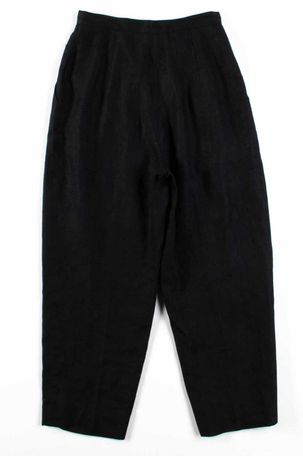 Black Linen Pleated Pants (sz. 10) - image 3