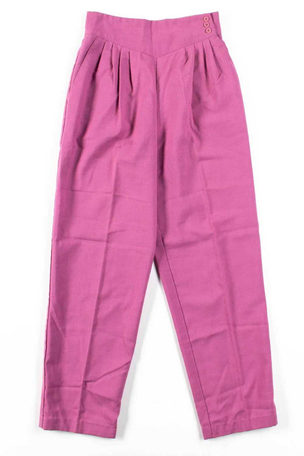 Lavender Wrap Waist Pleated Vintage Pants (sz. 5/… - image 2