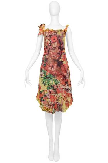 JEAN PAUL GAULTIER FLORAL PRINT MESH DRESS WITH P… - image 1