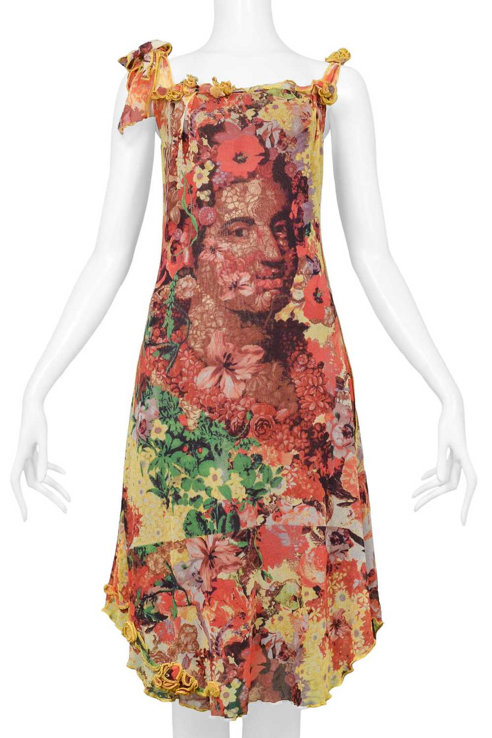 JEAN PAUL GAULTIER FLORAL PRINT MESH DRESS WITH P… - image 3