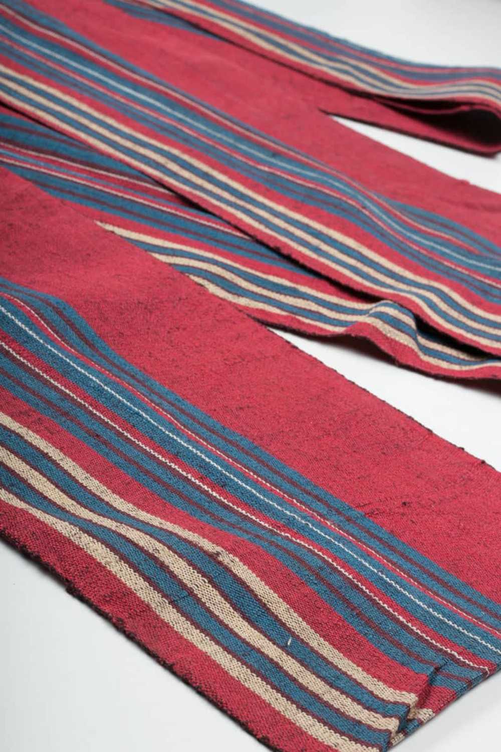 Vintage Woven Red Striped Nagoya Obi 99 - image 2