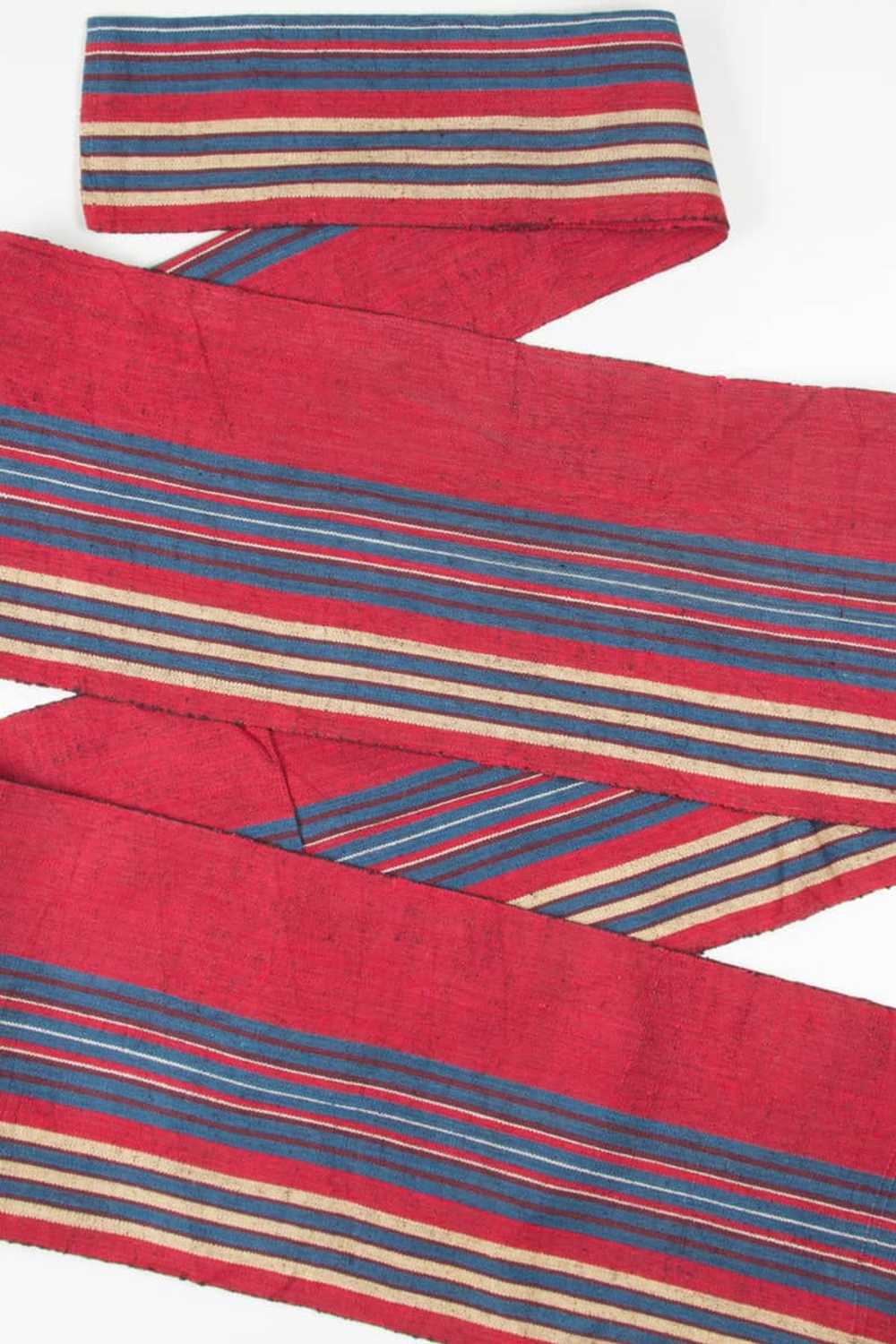 Vintage Woven Red Striped Nagoya Obi 99 - image 3