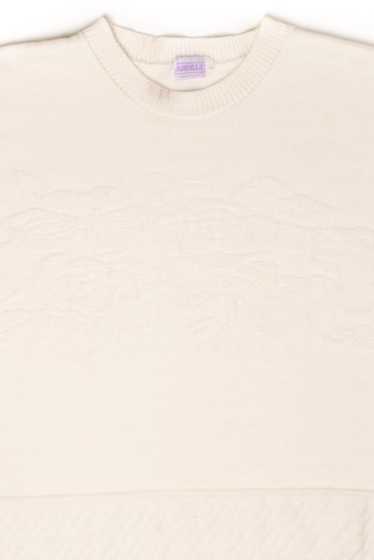 Vintage White Floral Knit Sweater Vest - image 1