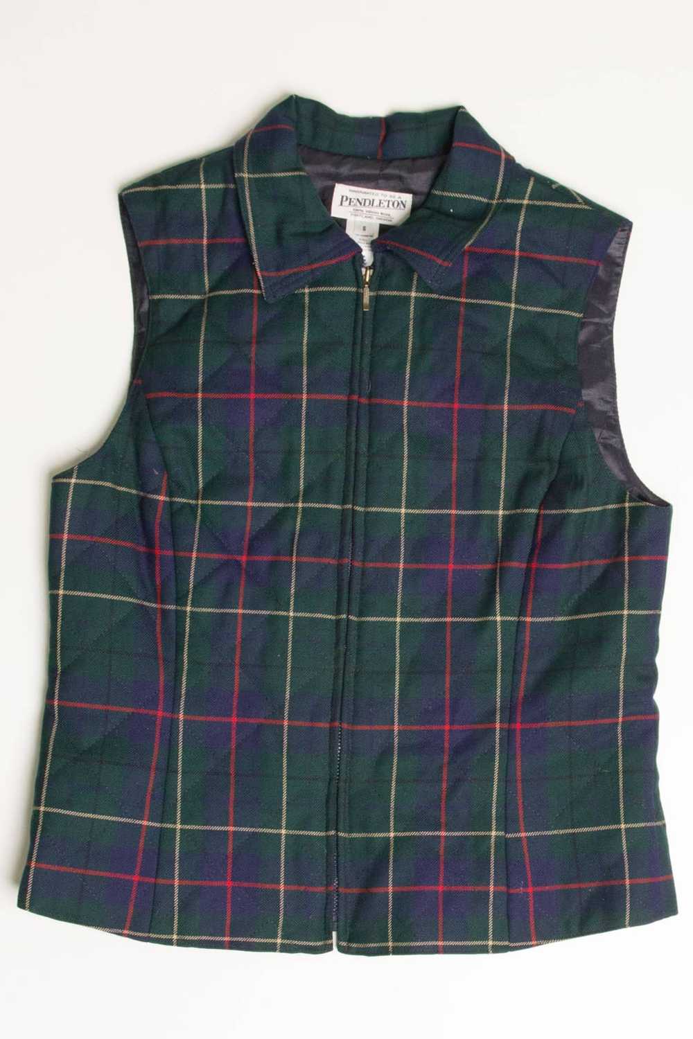 Plaid Quilted Pendleton Vest 277 - image 2