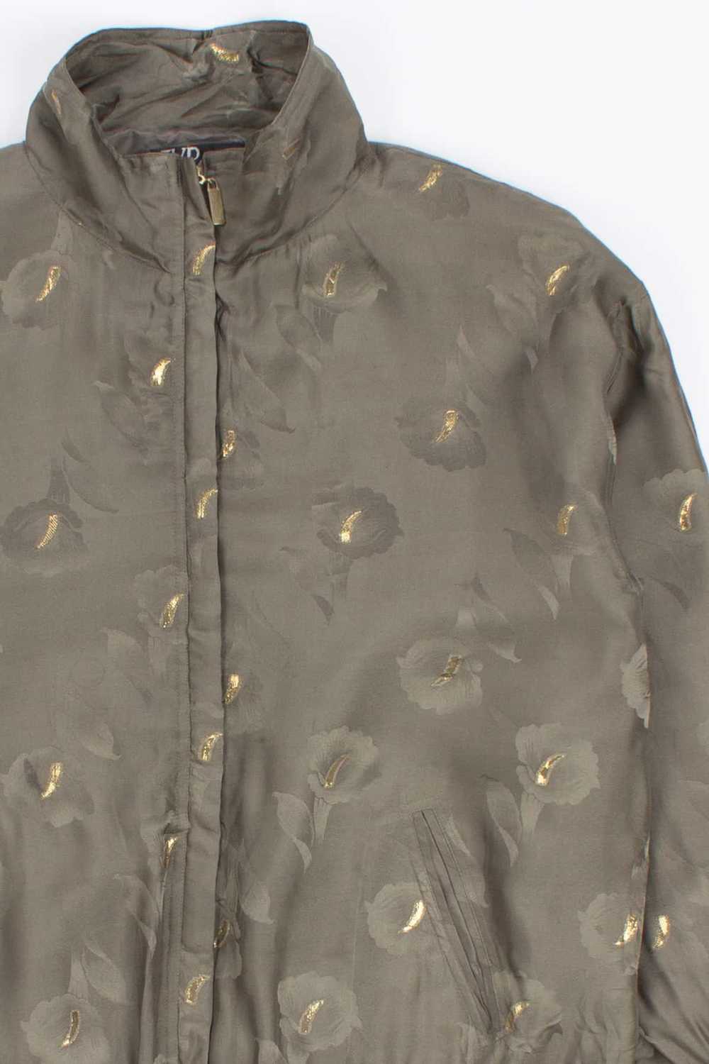 Metallic Silk Floral 90s Jacket 18067 - image 1