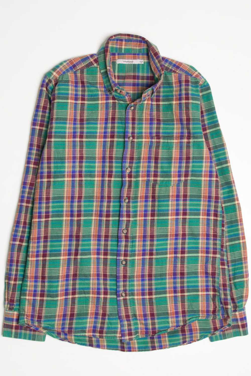 Vintage Kelly Green Flannel Shirt 4395 - image 2