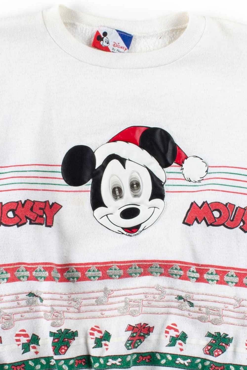 Mickey Mouse Hologram Eyes Christmas Sweatshirt - image 2