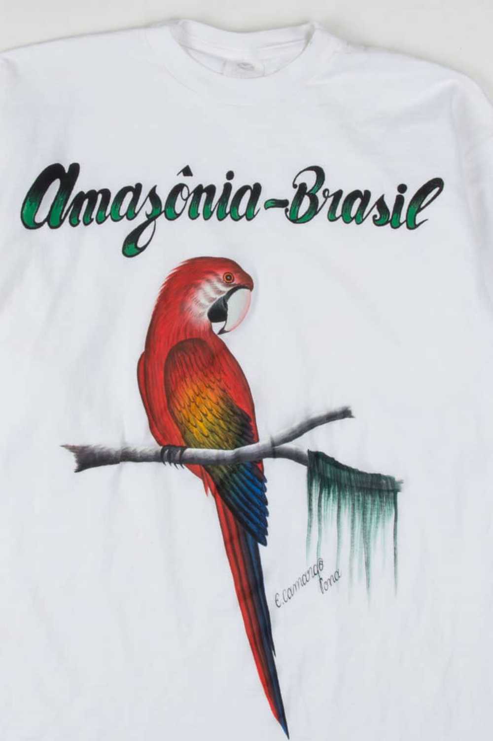 Amazonia-Brasil Painted Parrot Souvenir T-Shirt - image 1