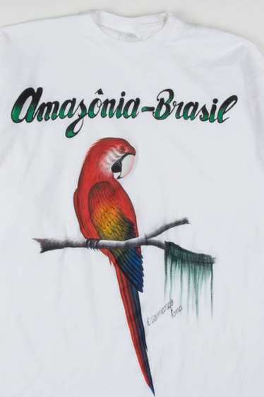 Amazonia-Brasil Painted Parrot Souvenir T-Shirt - image 1