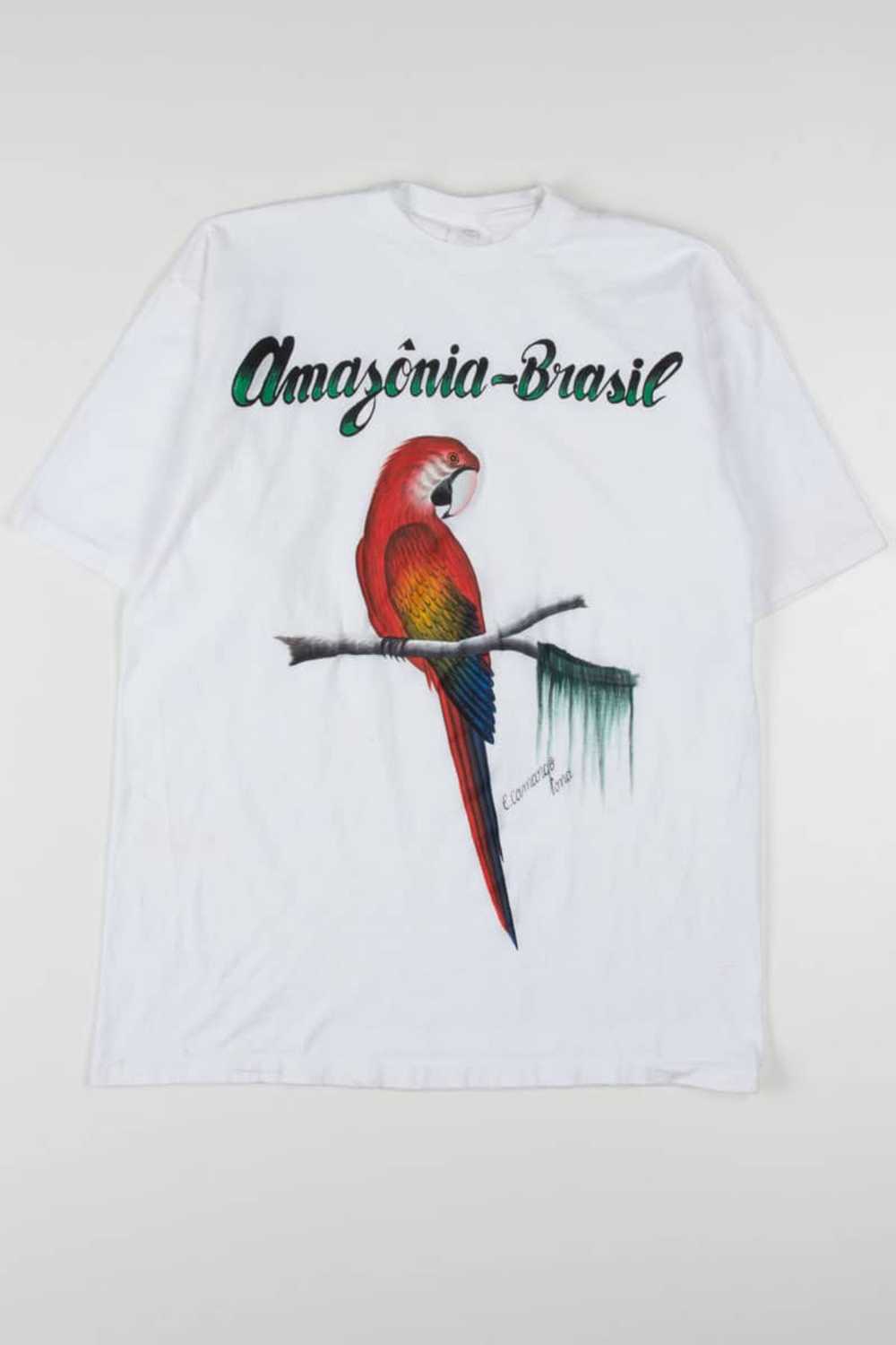 Amazonia-Brasil Painted Parrot Souvenir T-Shirt - image 2