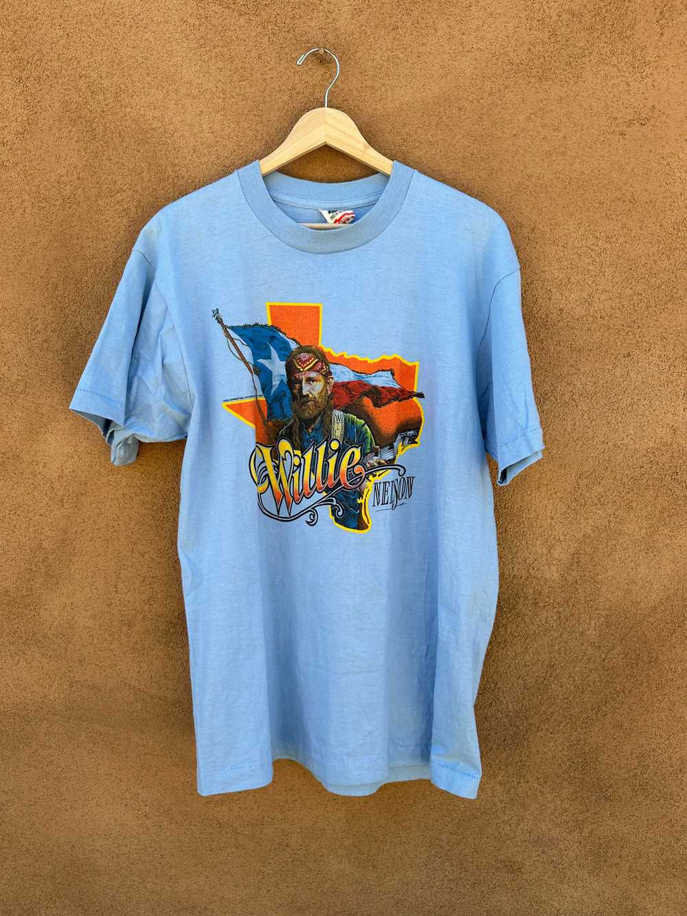 1984 Willie Nelson Baby Blue Texas Tee - image 1