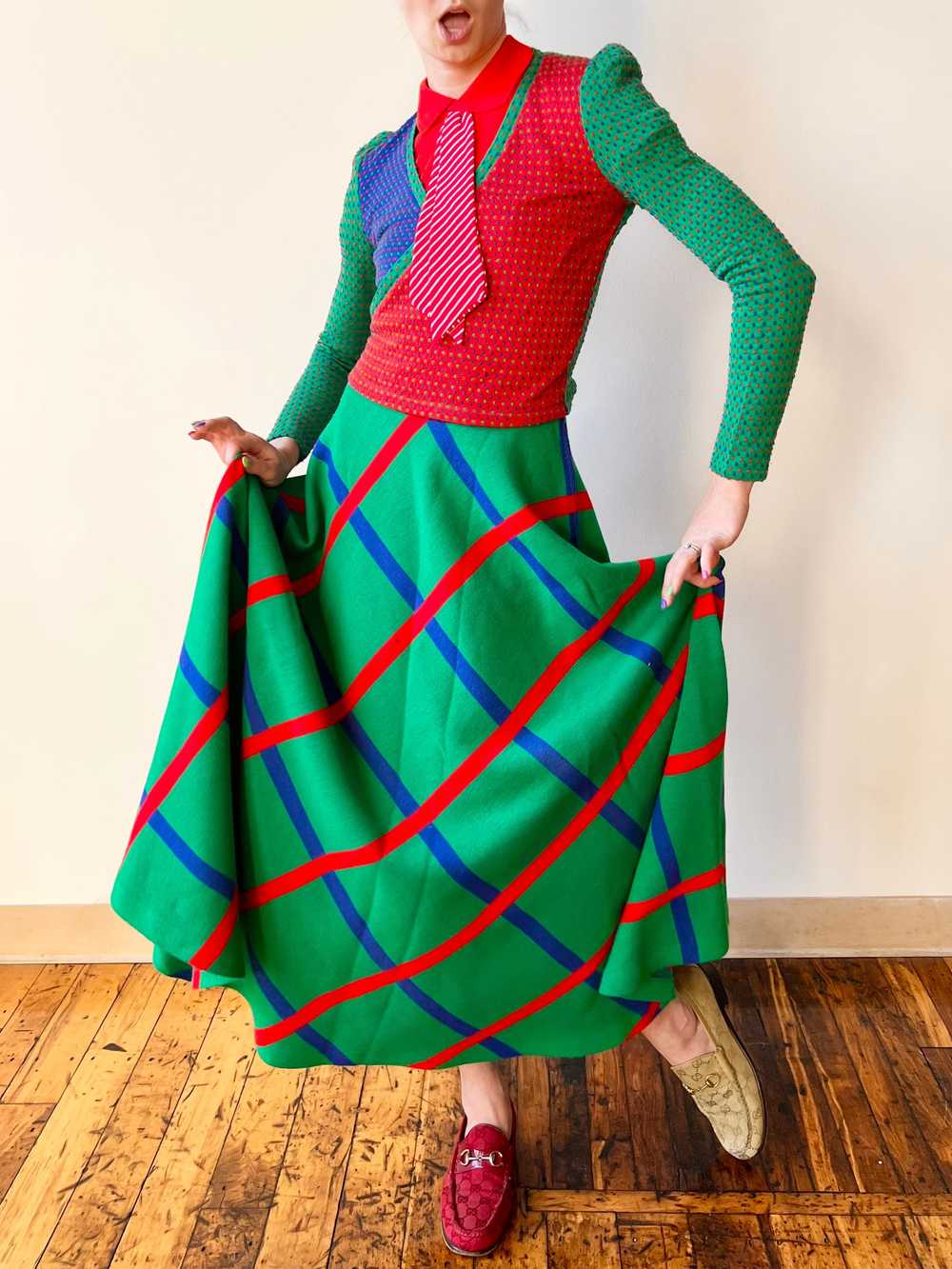 70’s Italian Knit Sweater Wrap Top and Maxi Skirt… - image 3