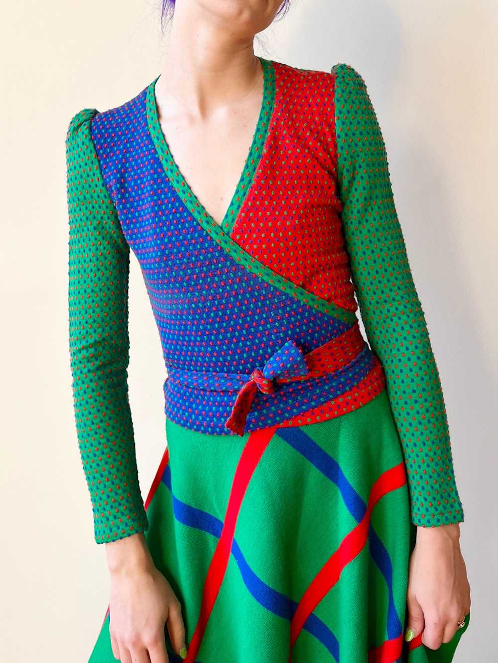 70’s Italian Knit Sweater Wrap Top and Maxi Skirt… - image 4