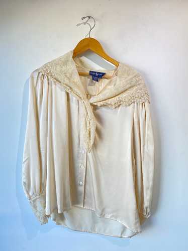 Vintage Ralph Lauren Silk and Lace Blouse