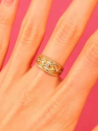 14K Diamond Filigree Band