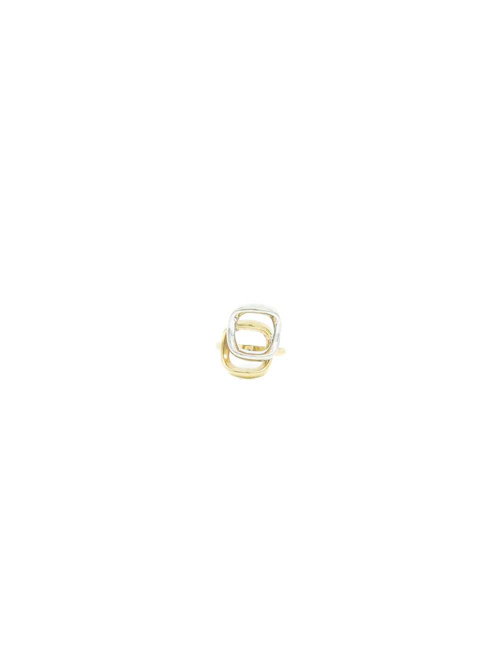 18K Two Tone Geometric Ring - image 2