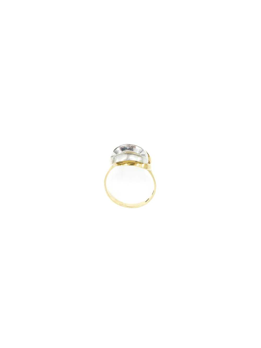 18K Two Tone Geometric Ring - image 3