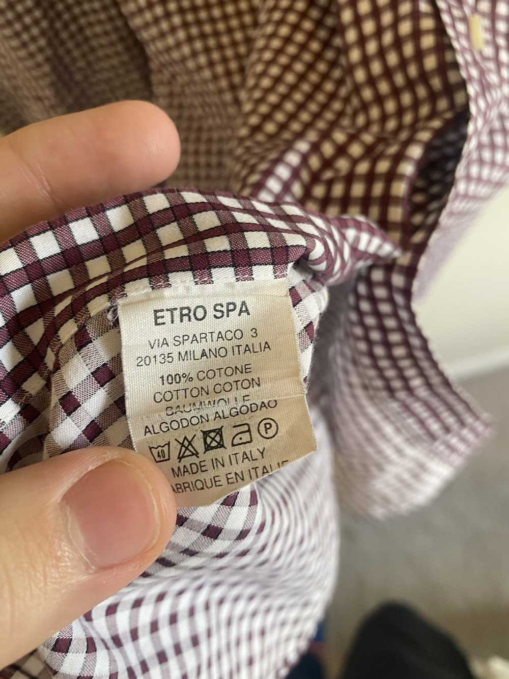 Etro Etro 39 Milano Button Up Plaid Flannel Print… - image 5