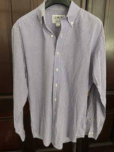 Lumina Lumina Purple & White Check Button-Down MED