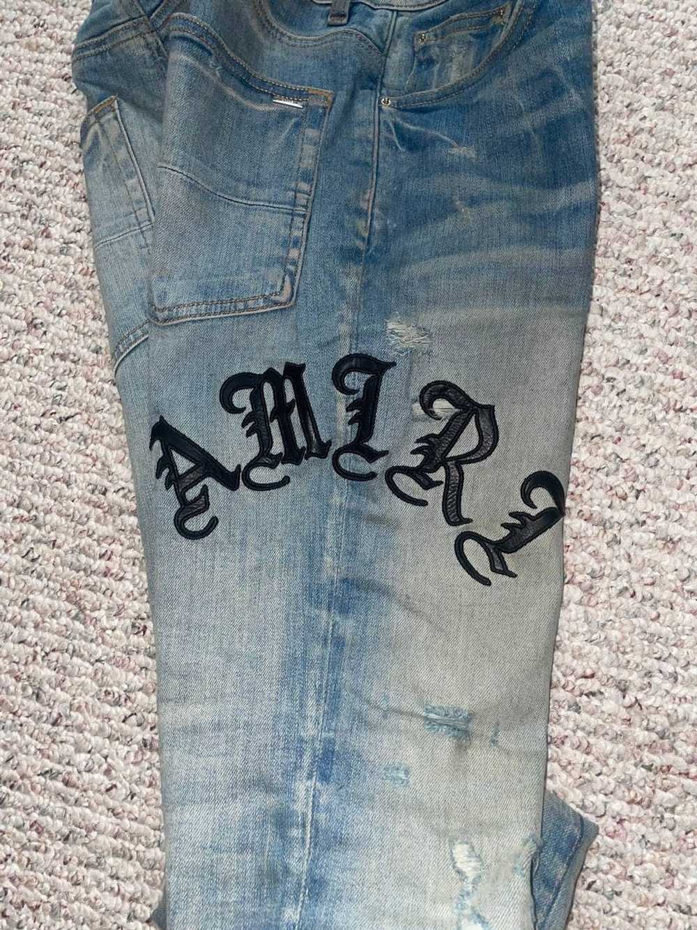 Amiri Amiri Old English Patch Jeans - image 2