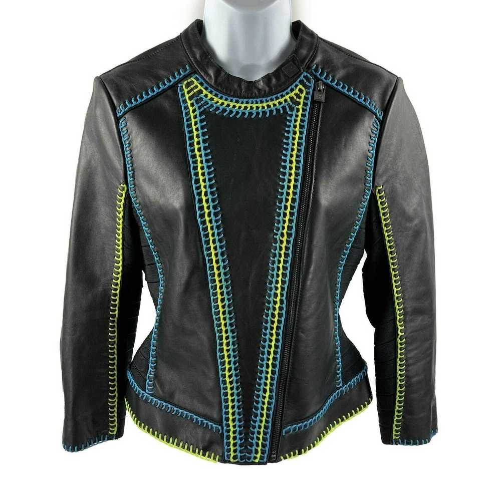 Herve Leger Herve Leger - Black Moto Biker Contra… - image 1