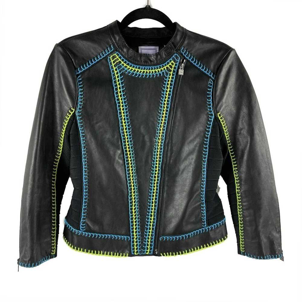 Herve Leger Herve Leger - Black Moto Biker Contra… - image 6