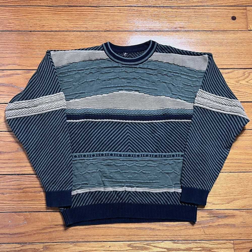 Vintage Vintage Coogi Like Sweater Green Black Ta… - image 1