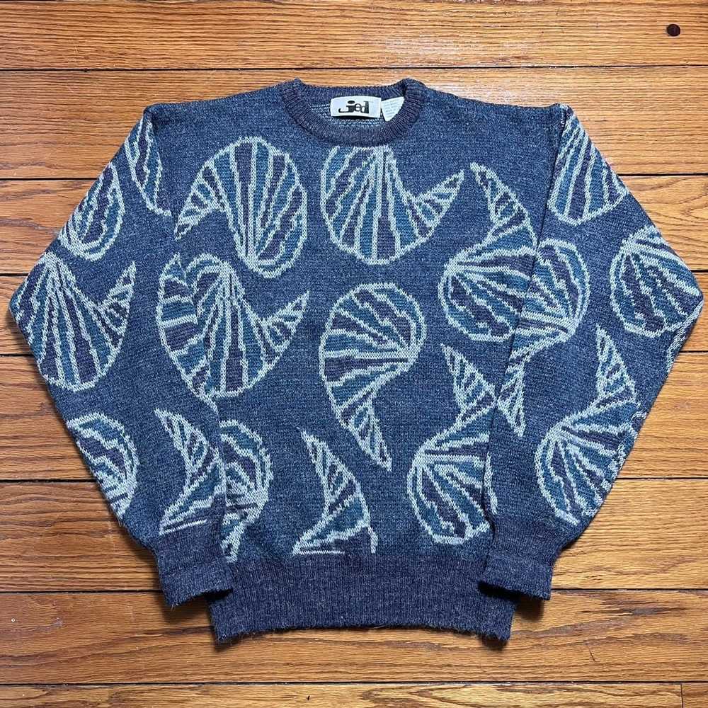 Streetwear × Vintage Vintage Jed Sweater Grey Blu… - image 1