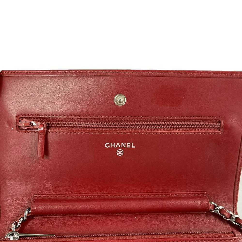 Chanel CHANEL - Calfskin Quilted Cambon Red / Sil… - image 11