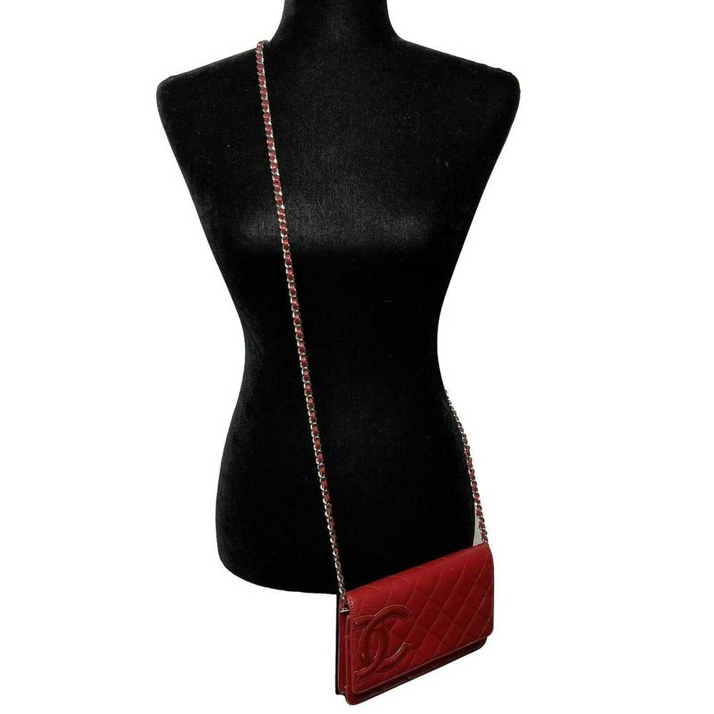 Chanel CHANEL - Calfskin Quilted Cambon Red / Sil… - image 3