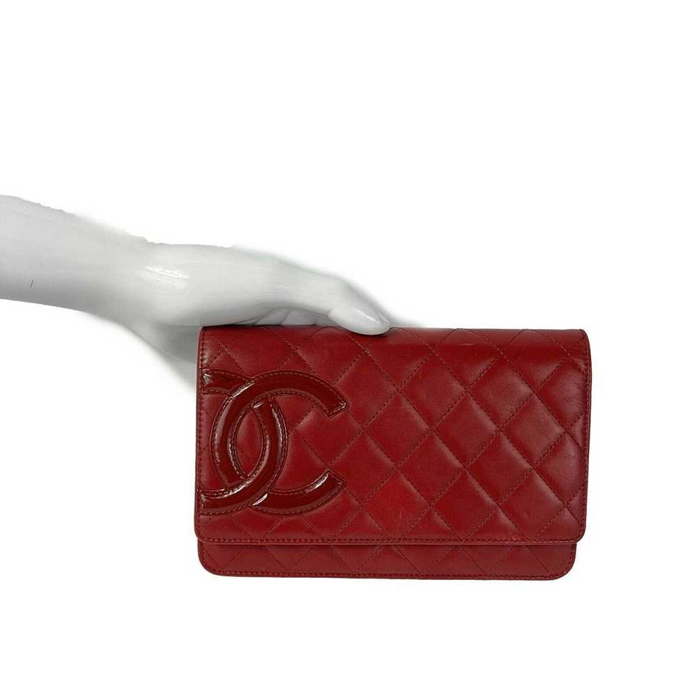 Chanel CHANEL - Calfskin Quilted Cambon Red / Sil… - image 7