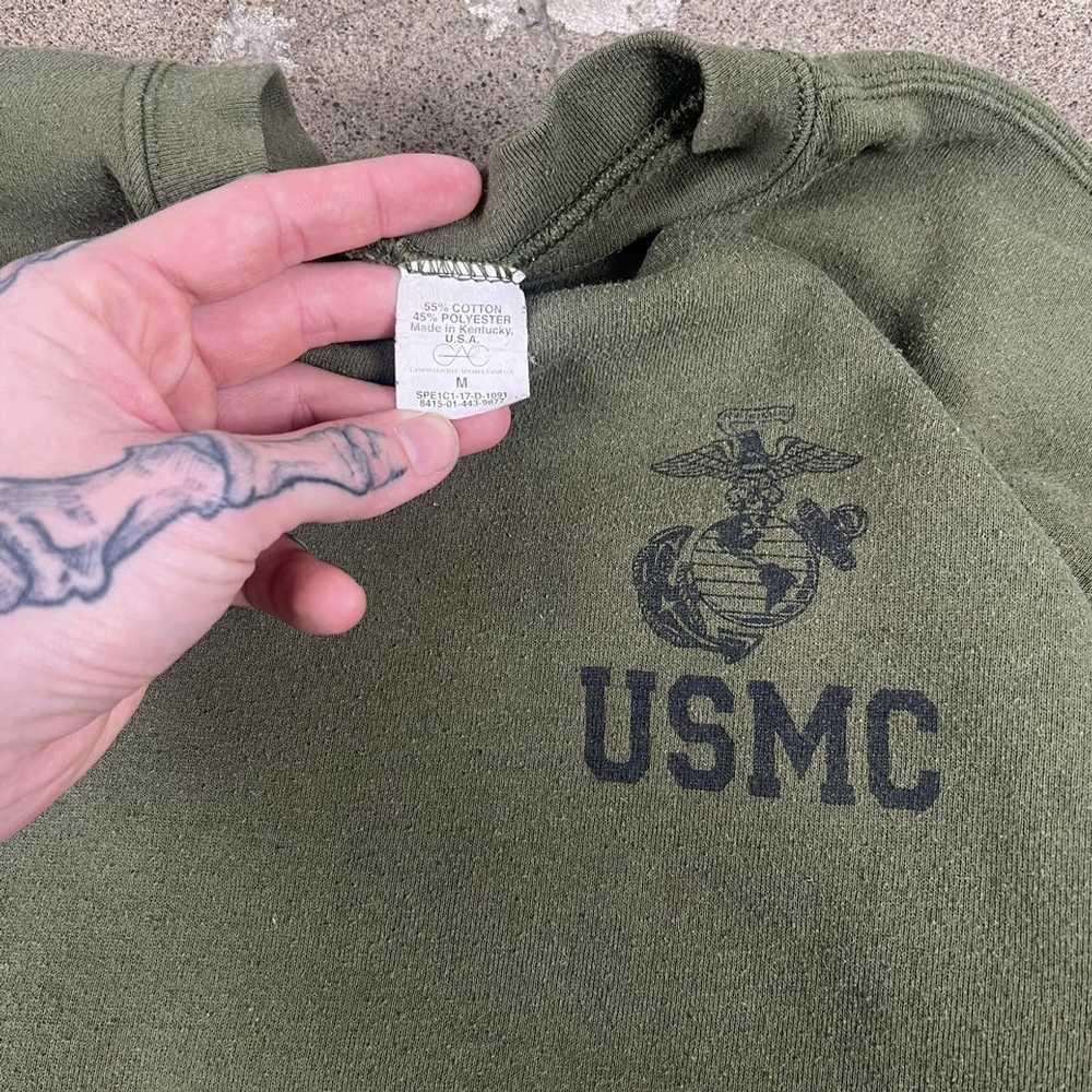 Vintage Vintage usmc marine core olive green crew… - image 2