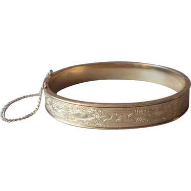 Krementz Gold Filled Hinged Bangle Bracelet Vinta… - image 1