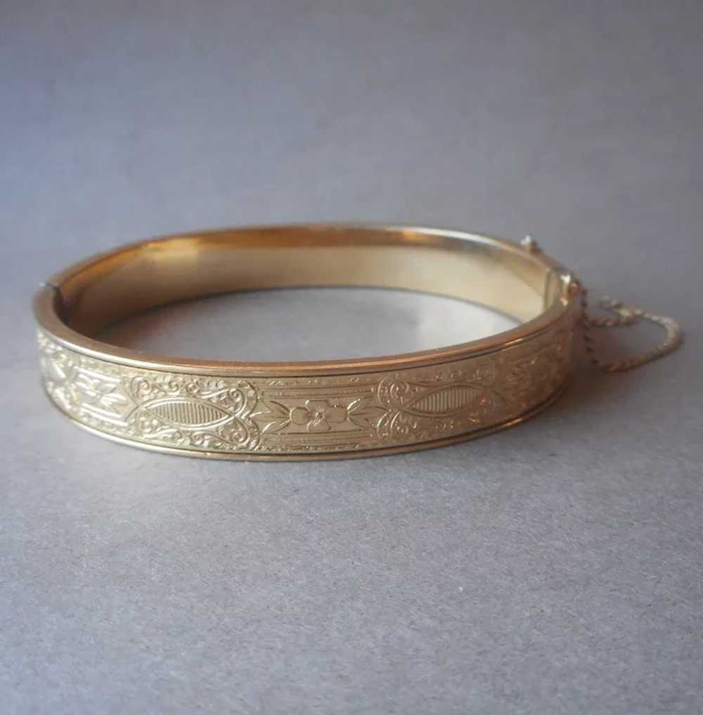 Krementz Gold Filled Hinged Bangle Bracelet Vinta… - image 2