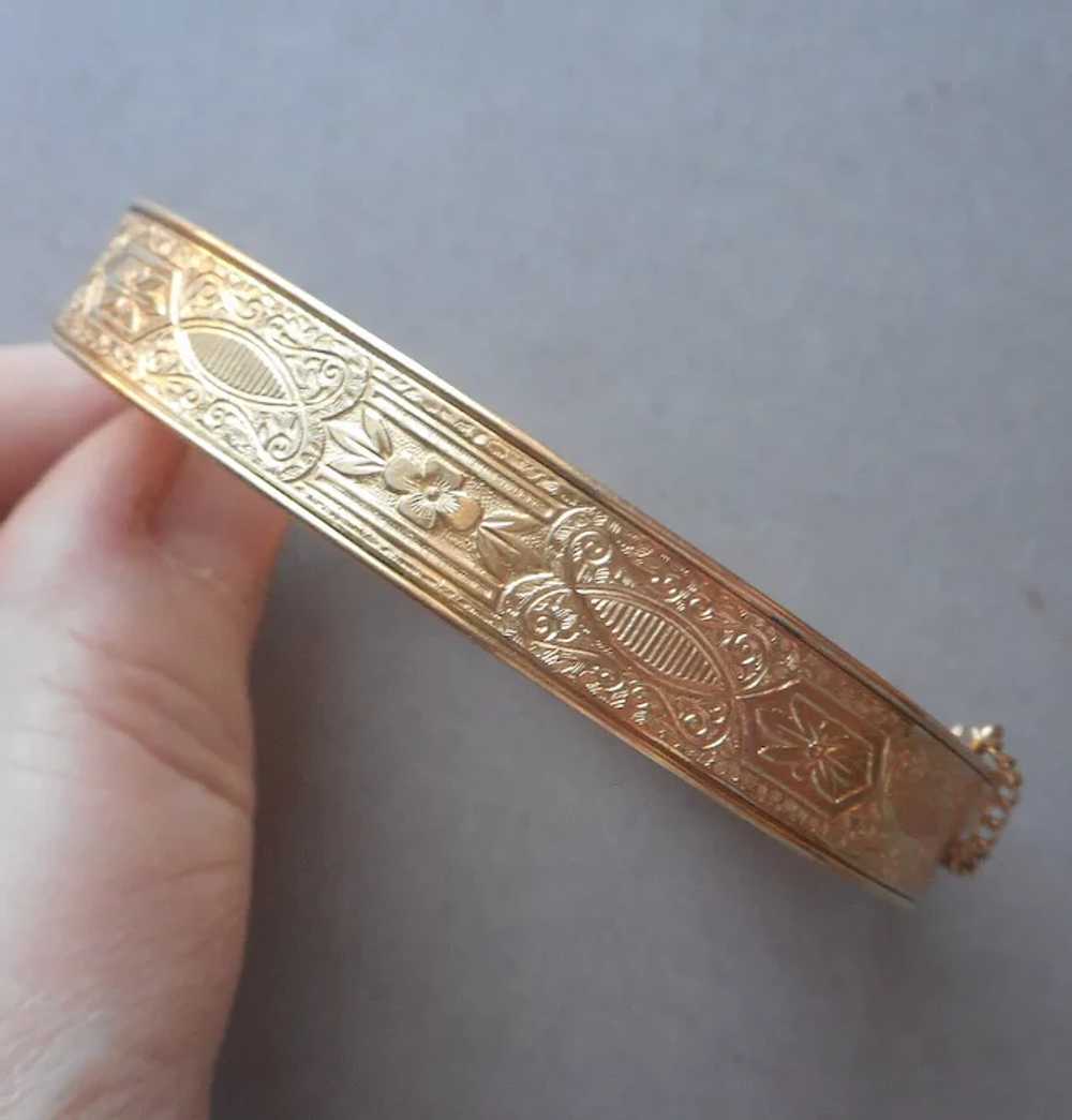 Krementz Gold Filled Hinged Bangle Bracelet Vinta… - image 5