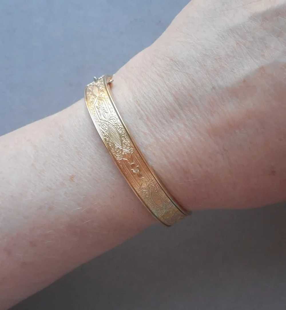 Krementz Gold Filled Hinged Bangle Bracelet Vinta… - image 8