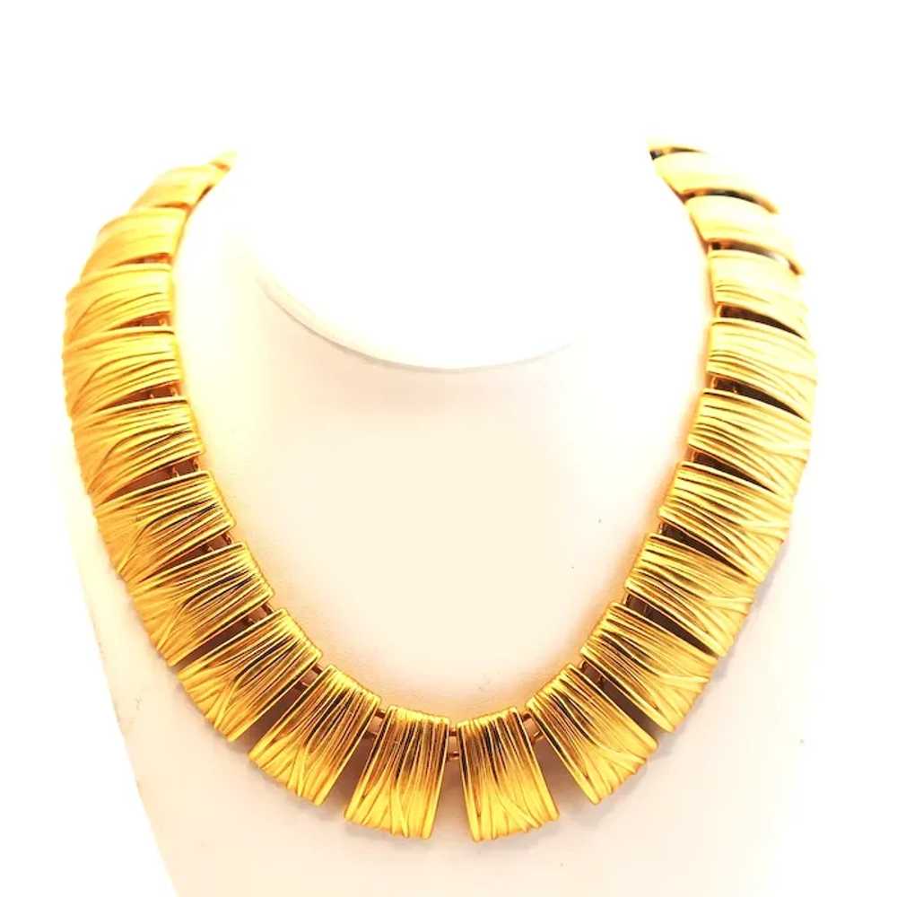 Gilded Wavy Link Choker Necklace by Anne Klein, 1… - image 2