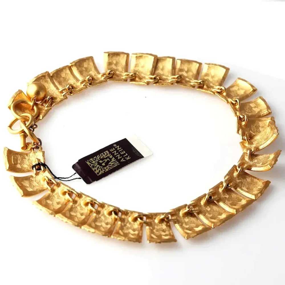 Gilded Wavy Link Choker Necklace by Anne Klein, 1… - image 4