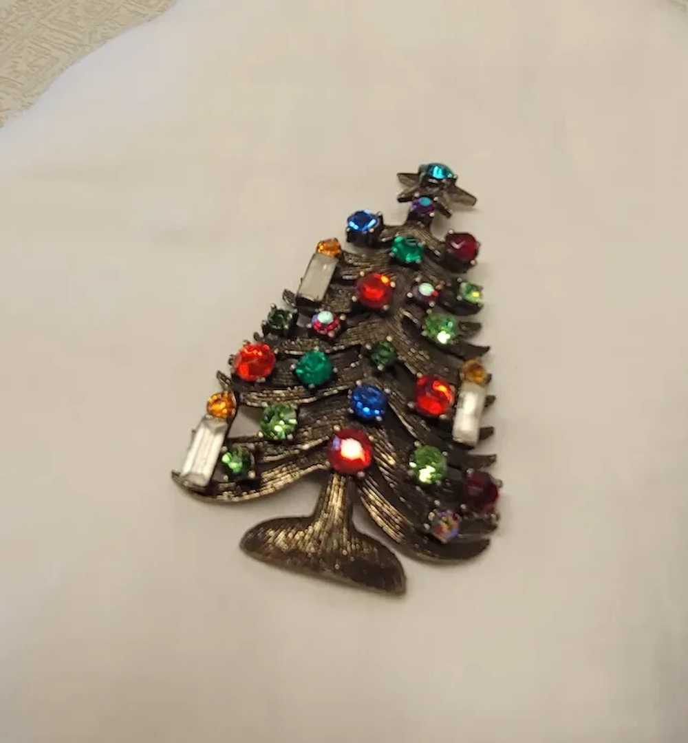 WEISS Christmas Tree Austrian Rhinestone 3 Candle… - image 2