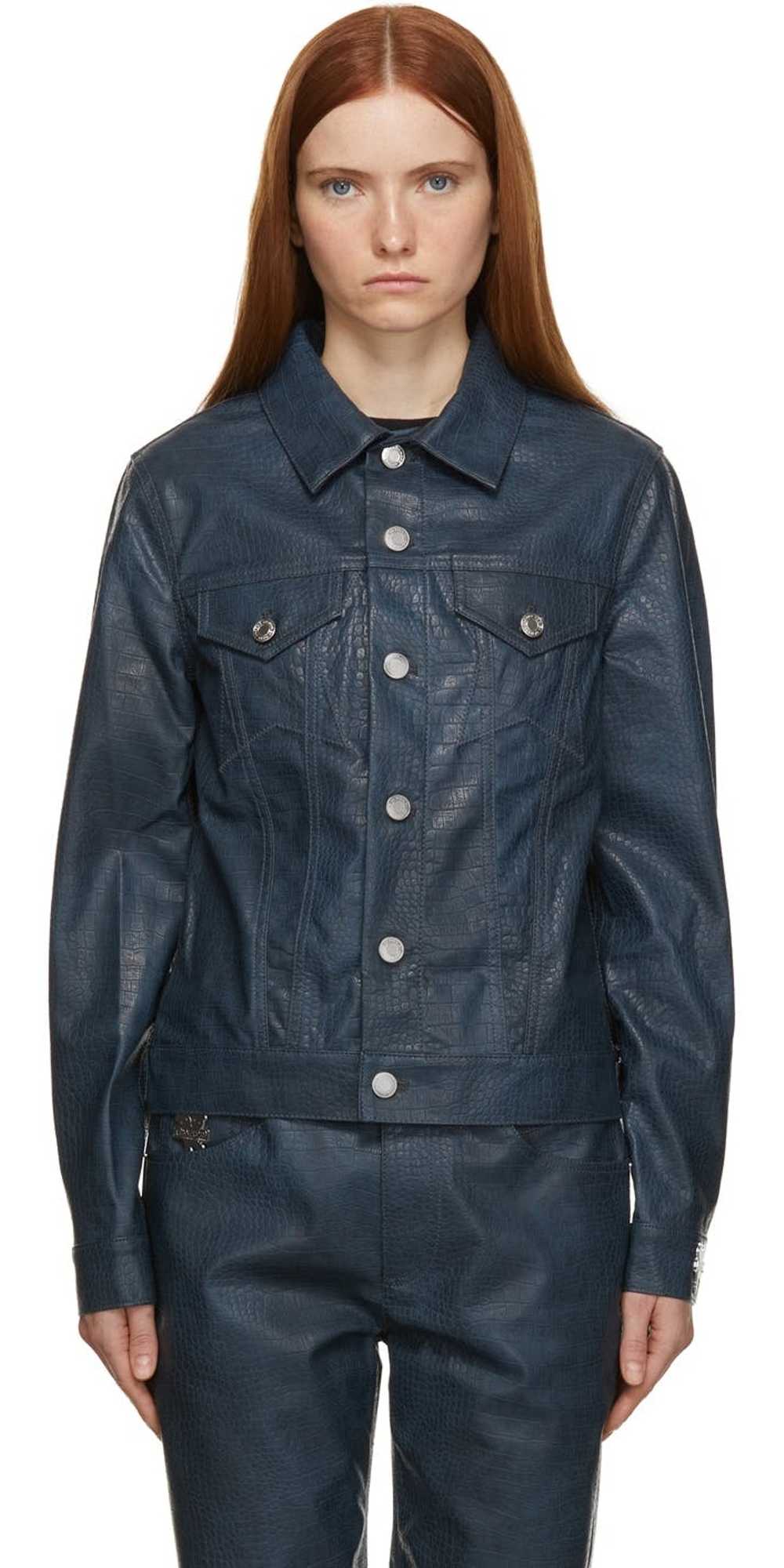 Marc Jacobs Navy Croc-Embossed Jacket - image 6