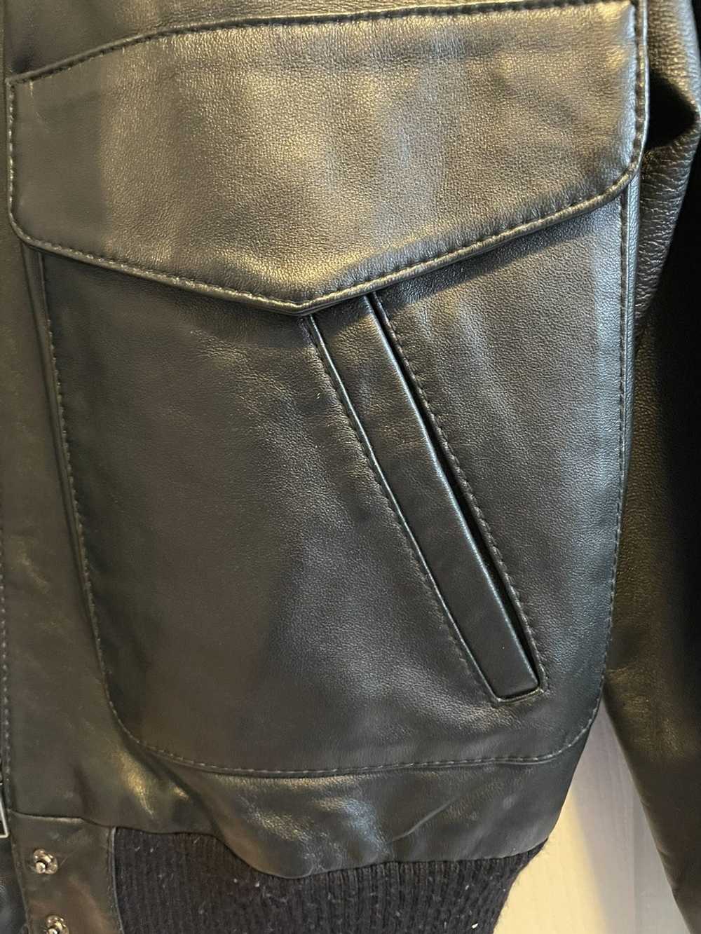 Vintage WILLI SMITH leather jacket Black Size Med… - image 4