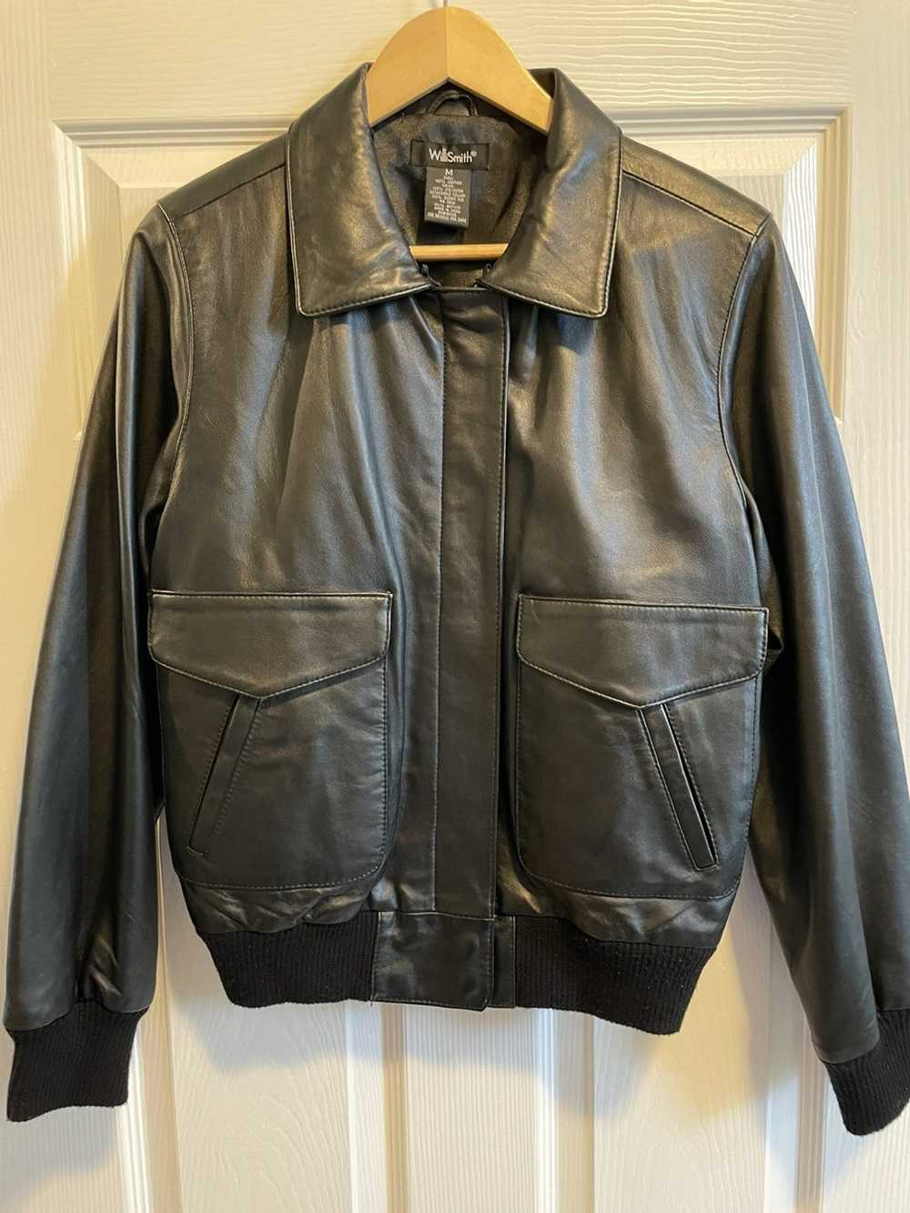 Vintage WILLI SMITH leather jacket Black Size Med… - image 6