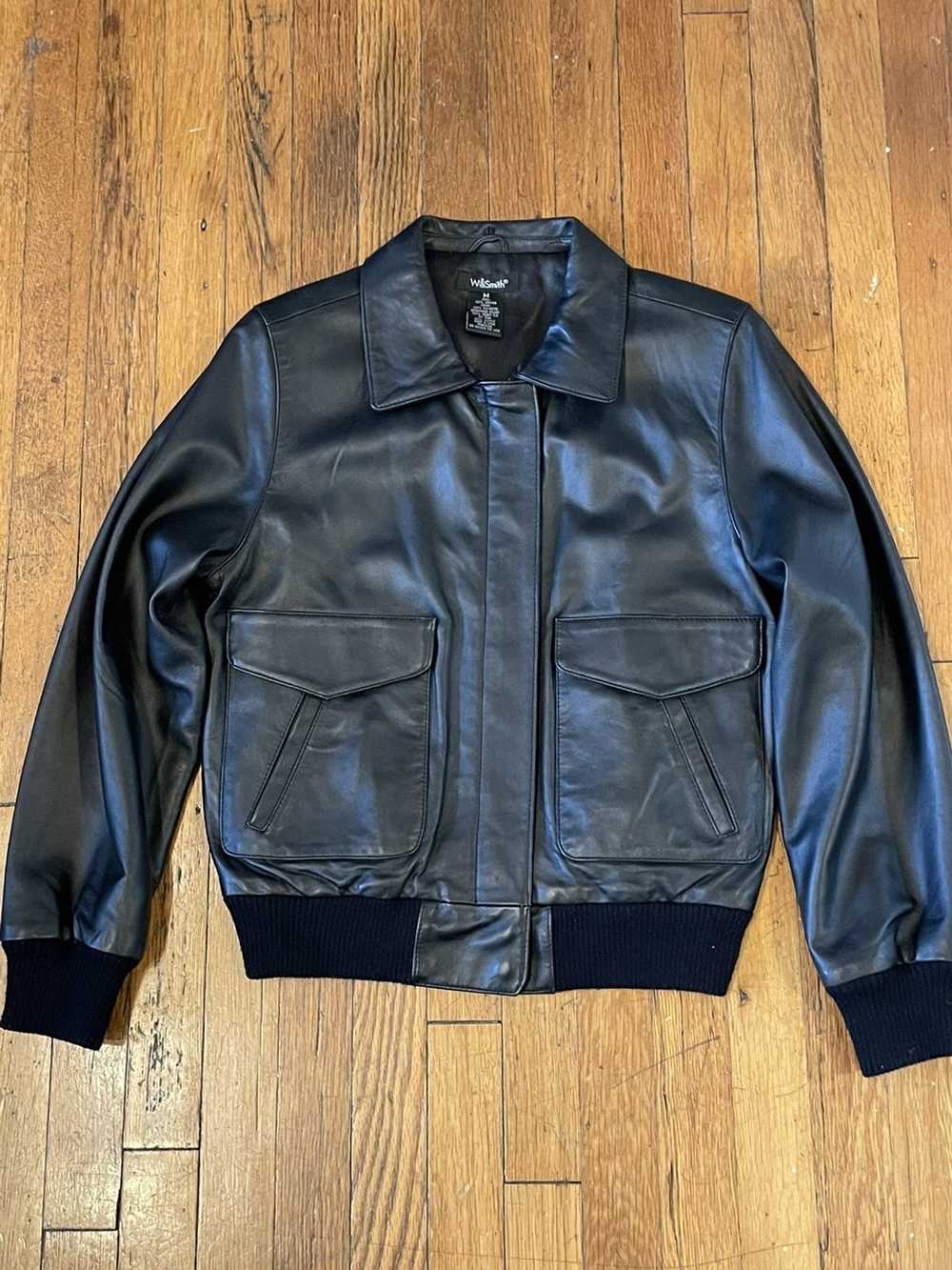 Vintage WILLI SMITH leather jacket Black Size Med… - image 7