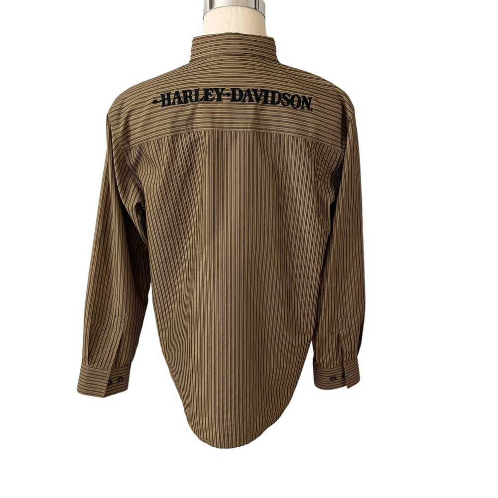 Harley Davidson Harley Davidson Shirt Brown Strip… - image 6