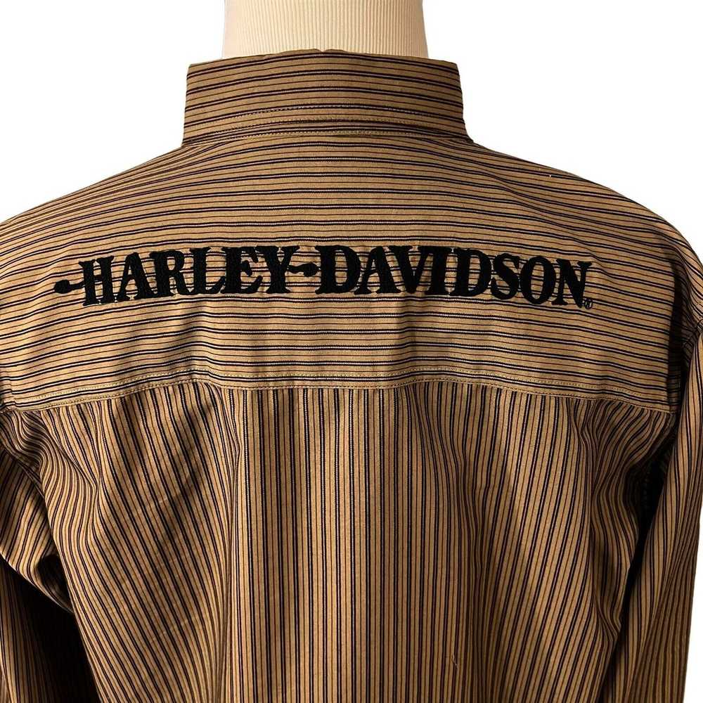 Harley Davidson Harley Davidson Shirt Brown Strip… - image 7