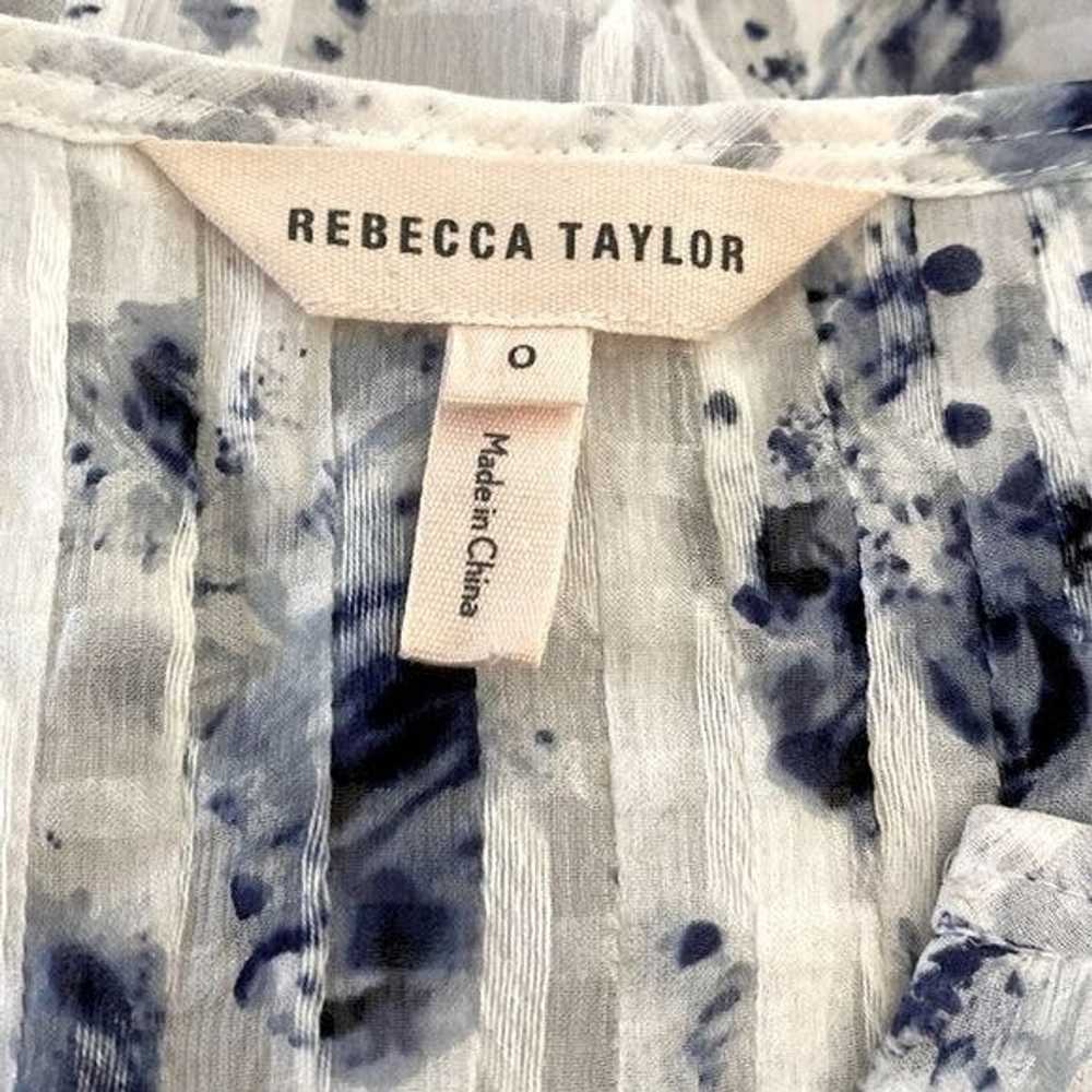 Rebecca Taylor Rebecca Taylor Sheer Silk Blue & W… - image 4