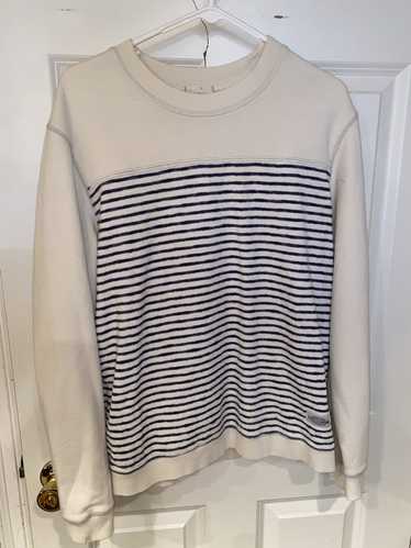 Cpo White Sweatshirt With Blue Stripes