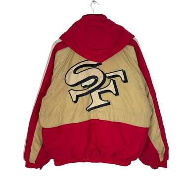 49ers Jacket Hooded Football NFL 90s REEBOK Streetwear Jacket San Francisco  Winter Hoodie Proline Sports Forty Niners Vintage Extra Large xl