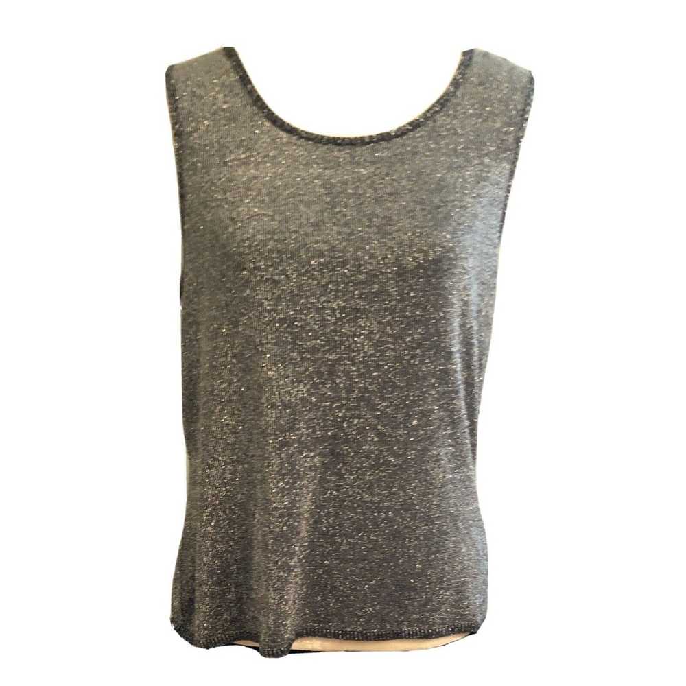 Other Club Sleeveless Tank Top Metallic Silver Bl… - image 1