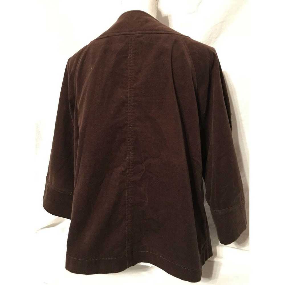 Gap Gap Peplum Retro Brown Faux Velour Button Fro… - image 2